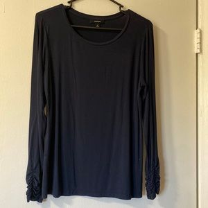 Alfani navy blue, size medium long sleeve rayon shirt